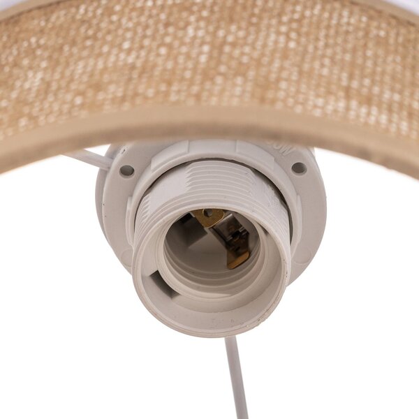 TK Lighting Linobianco lógó világítás, kerek, 3 izzós, dimmelhető, Fehér / opál, Nappali / Étkező, Textil / szövet / selyem, Modern