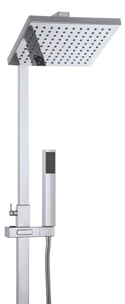 Gamma Cube BCEZNT-CH Termosztátos Zuhanyszett - Esőztetős, Szögletes Zuhanyfejjel, Króm