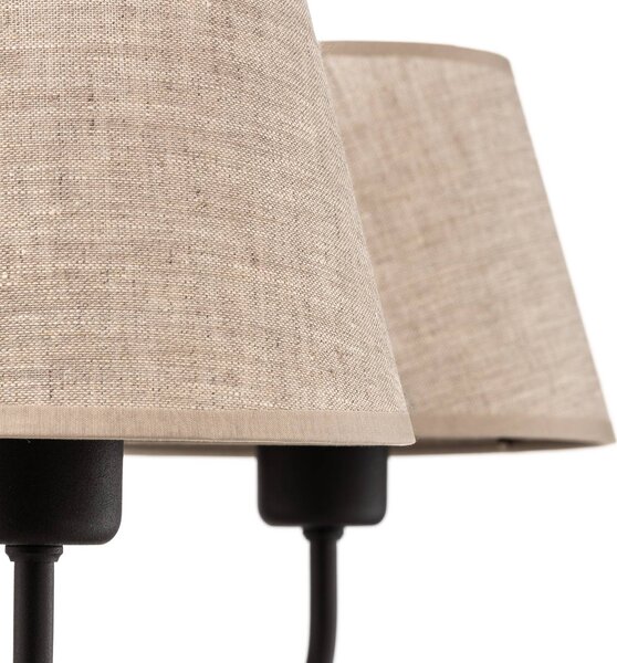 TK Lighting Chicago csillár, vászon árnyékoló, 5 izzós, dimmelhető, Krém / borostyánsárga, Nappali / Étkező, Textil / szövet / selyem