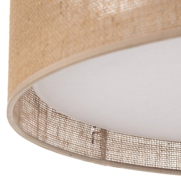 TK Lighting Juta mennyezeti világítás, Ø 60 cm, dimmelhető, Barna / rozsda, Nappali / Étkező, Textil / szövet / selyem