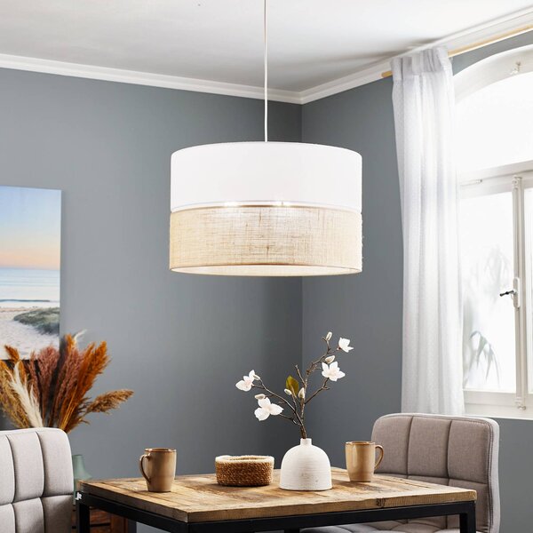 TK Lighting Linobianco lógó világítás juta, dimmelhető, Fehér / opál, Nappali / Étkező, Textil / szövet / selyem, Modern