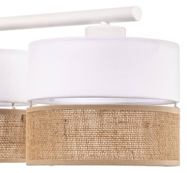 TK Lighting Linobianco lógó világítás, lineáris, 4 izzós, dimmelhető, Fehér / opál, Nappali / Étkező, Textil / szövet / selyem, Modern