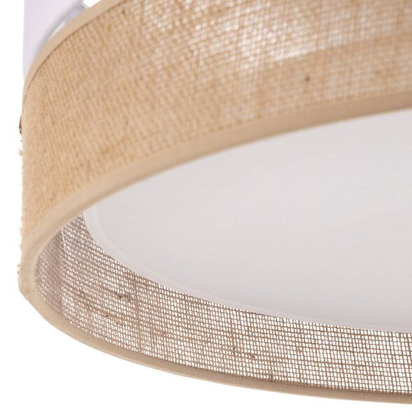 TK Lighting Linobianco mennyezeti világítás, Ø 45 cm, dimmelhető, Nappali / Étkező, Textil / szövet / selyem, Modern