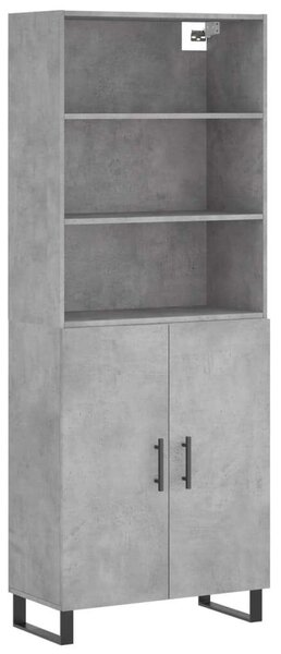 Modern Magas Szekrény - Beton Szürke - 180 cm