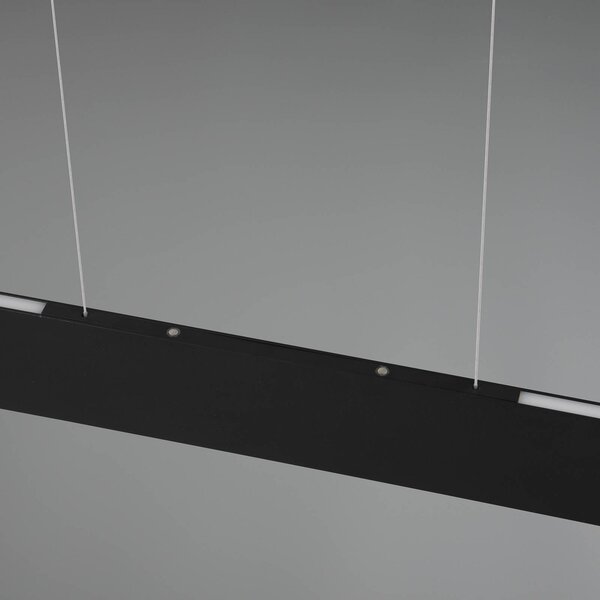 Trio Lighting Galway LED függőlámpa, matt fekete, fel/le, CCT, fém, dimmelhető, Fekete, Nappali / Étkező, fém, Modern