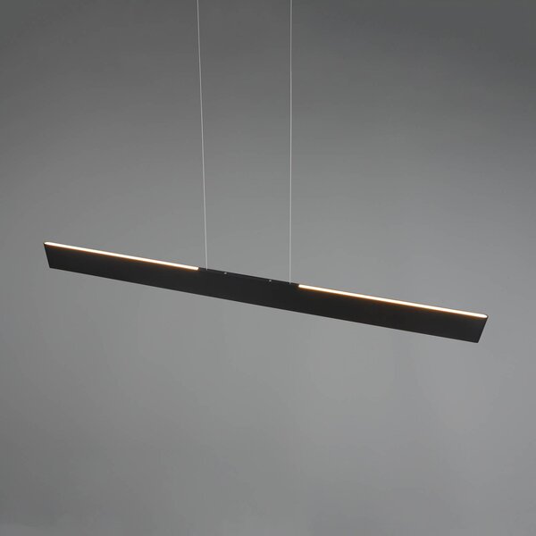 Trio Lighting Galway LED függőlámpa, matt fekete, fel/le, CCT, fém, dimmelhető, Fekete, Nappali / Étkező, fém, Modern