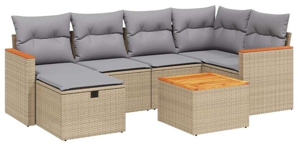 VidaXL Polyrattan Kerti Ülőgarnitúra - 7 részes