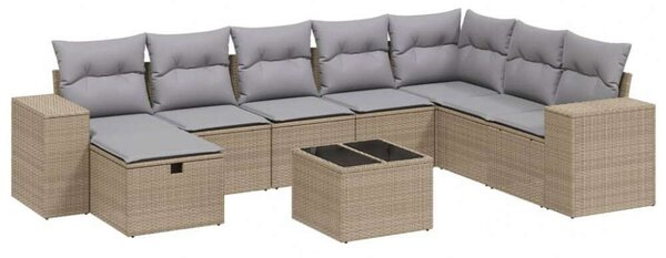 VidaXL Polyrattan Kerti Ülőgarnitúra - 9 részes