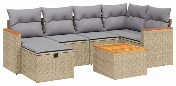 VidaXL Polyrattan Kerti Ülőgarnitúra - 7 részes