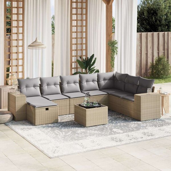VidaXL Polyrattan Kerti Ülőgarnitúra - 9 részes