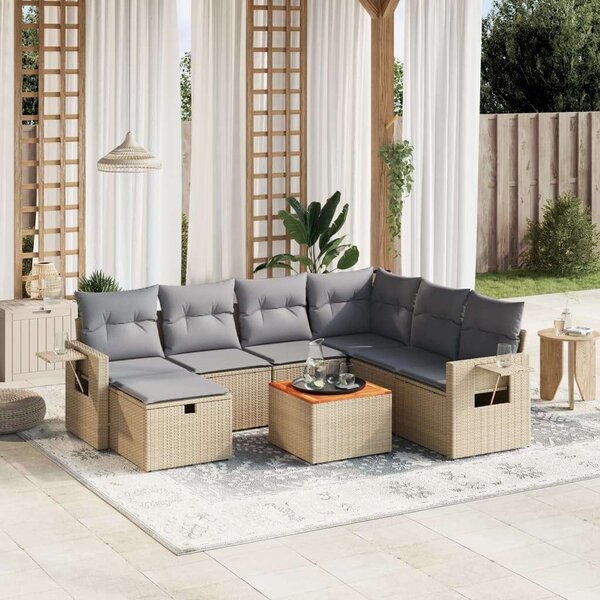 VidaXL Polyrattan Kerti Ülőgarnitúra - 8 részes