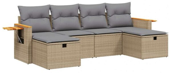 VidaXL Polyrattan Kerti Ülőgarnitúra - 6 részes
