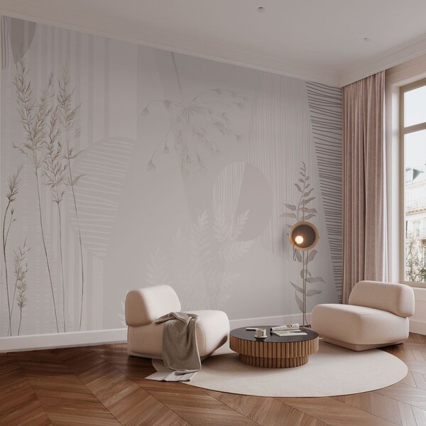 Fotótapéta Minimalista kompozíció fűvel és formákkal, Fotótapéta egyedi, w05318 : Uwalls.hu