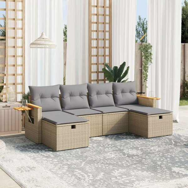 VidaXL Polyrattan Kerti Ülőgarnitúra - 6 részes