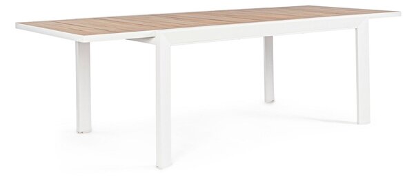BELMAR fehér bővíthető kerti asztal 160-240 cm