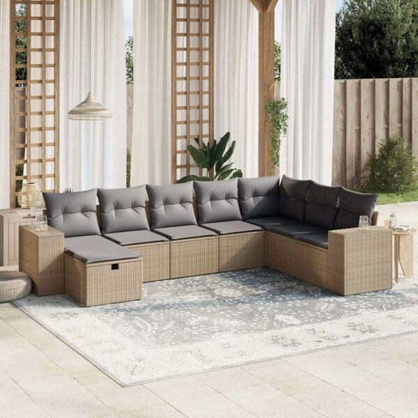 VidaXL Polyrattan Kerti Ülőgarnitúra - 8 részes