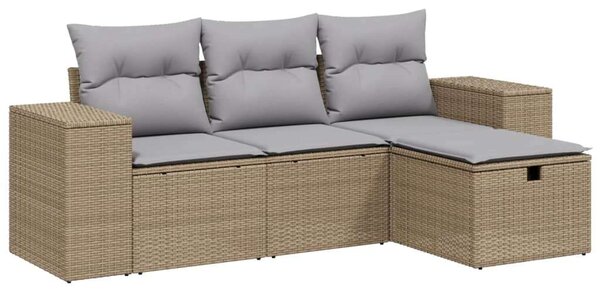 VidaXL Polyrattan Kerti Ülőgarnitúra - 4 részes - Bézs