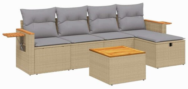 VidaXL Polyrattan Kerti Ülőgarnitúra - 6 részes