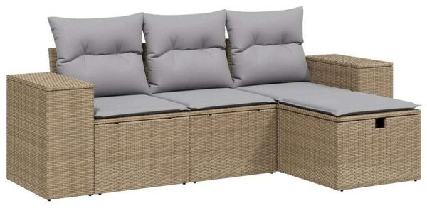 VidaXL Polyrattan Kerti Ülőgarnitúra - 4 részes - Bézs