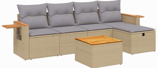 VidaXL Polyrattan Kerti Ülőgarnitúra - 6 részes
