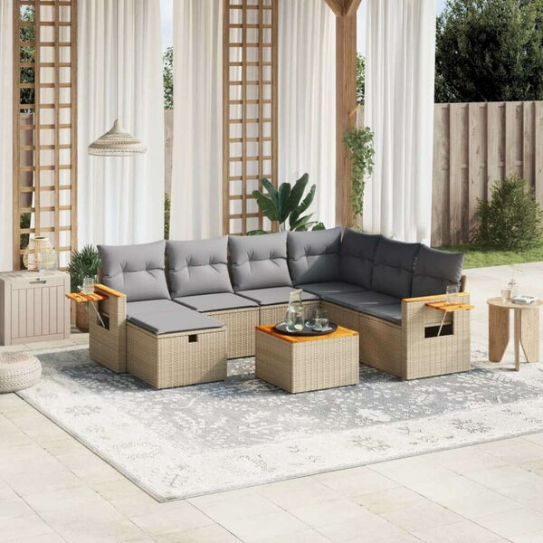 VidaXL Polyrattan Kerti Ülőgarnitúra - 8 részes szett
