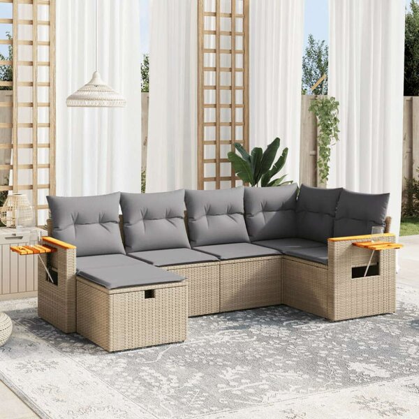 Polyrattan Kerti Ülőgarnitúra - 6 részes szett