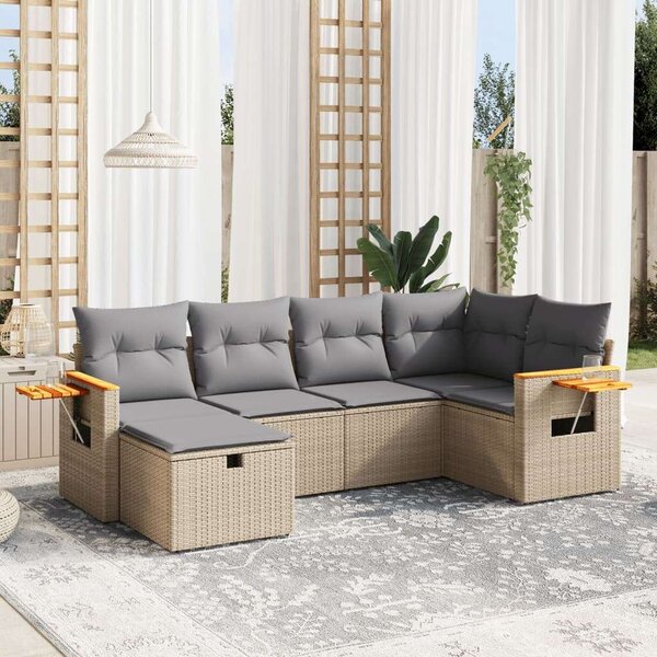 Polyrattan Kerti Ülőgarnitúra - 6 részes szett