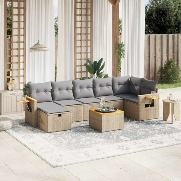 VidaXL Polyrattan Kerti Ülőgarnitúra - 8 részes