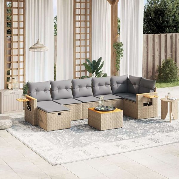 VidaXL Polyrattan Kerti Ülőgarnitúra - 8 részes