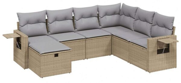 VidaXL Polyrattan Kerti Ülőgarnitúra - 7 részes - Bézs