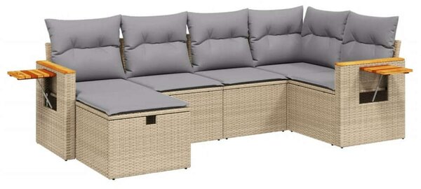Polyrattan Kerti Ülőgarnitúra - 6 részes szett