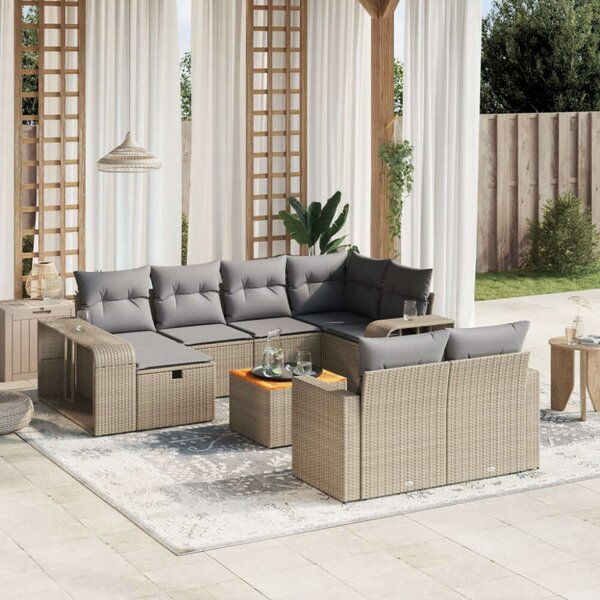 VidaXL Polyrattan Kerti Ülőgarnitúra - 11 részes - Bézs
