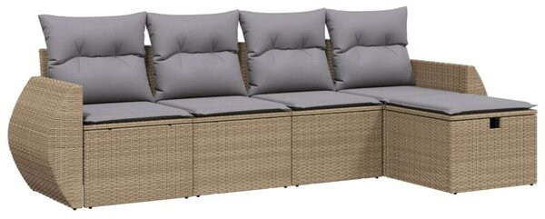 VidaXL Polyrattan Kerti Ülőgarnitúra - 5 részes, Bézs