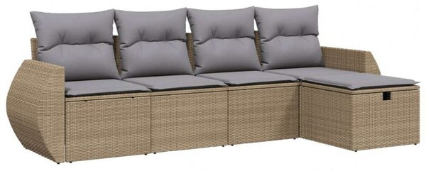 VidaXL Polyrattan Kerti Ülőgarnitúra - 5 részes, Bézs