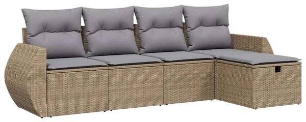 VidaXL Polyrattan Kerti Ülőgarnitúra - 5 részes, Bézs