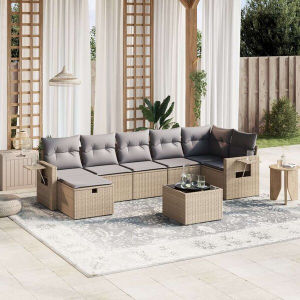 VidaXL Polyrattan Kerti Ülőgarnitúra - 8 részes
