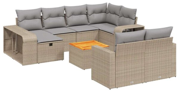 VidaXL Polyrattan Kerti Ülőgarnitúra - 11 részes - Bézs