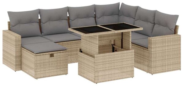 VidaXL Polyrattan Kerti Ülőgarnitúra - 8 részes - Bézs