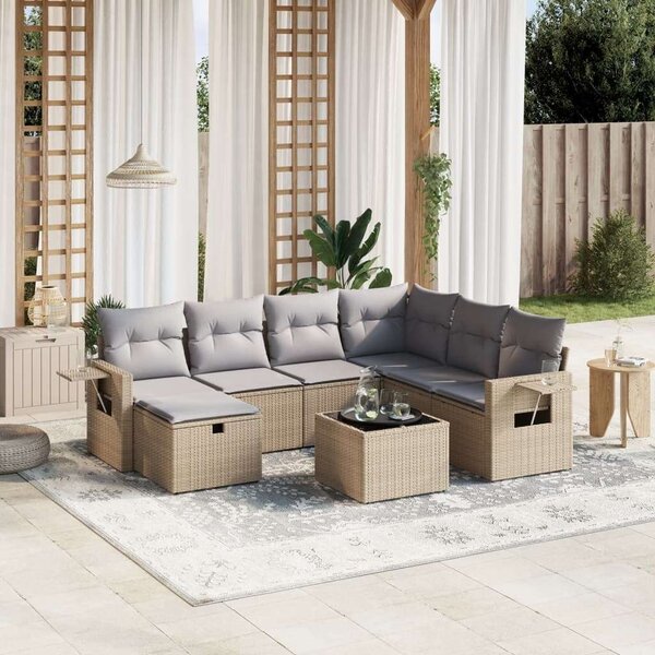 VidaXL Polyrattan Kerti Ülőgarnitúra - 8 részes