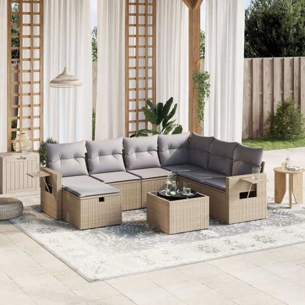VidaXL Polyrattan Kerti Ülőgarnitúra - 8 részes