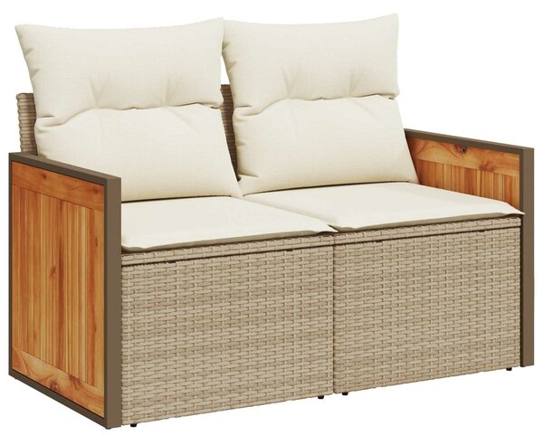 VidaXL Kanapé Szett 7 db Beige és Krémszínű Poli rattan és acél