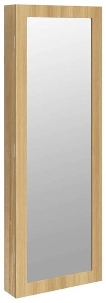 Elegáns Falra Szerelhető Tükör Ékszerszekrény - 37,5x10x106 cm