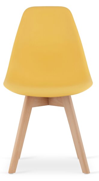 Mustársárga KITO szék bükkfa lábakkal