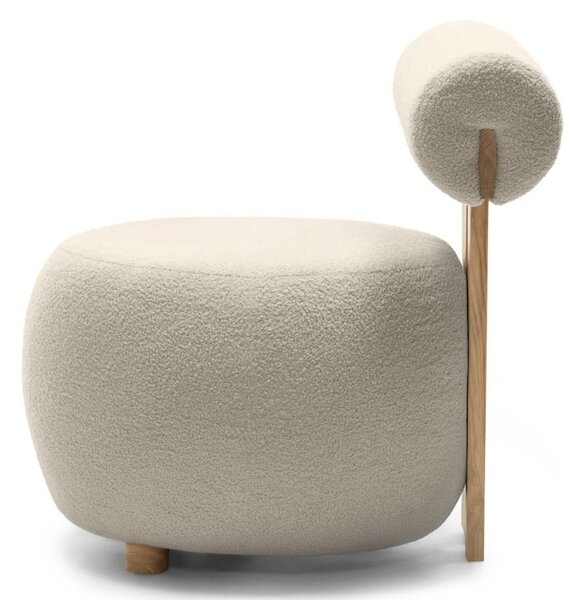 Bézs design fotel HANNA, tölgy Now or never 06
