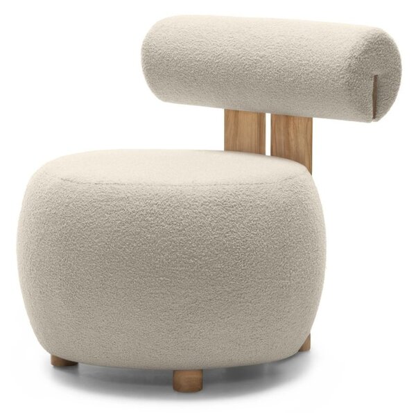 Bézs design fotel HANNA, tölgy Now or never 06