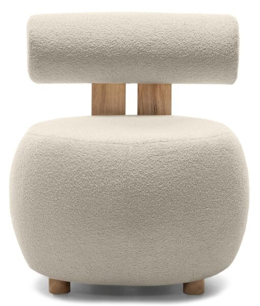 Bézs design fotel HANNA, tölgy Now or never 06