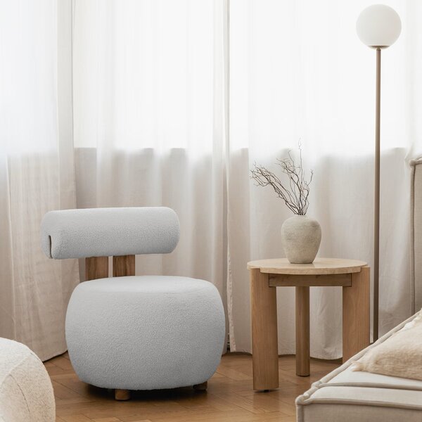 Fehér design fotel HANNA, tölgy Now or never 01