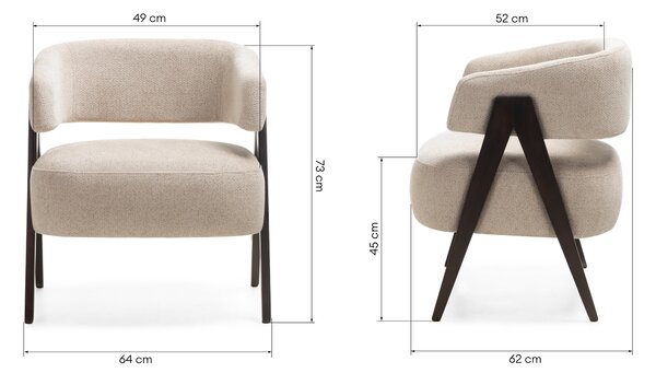 Bézs design fotel MIZU Alia 18