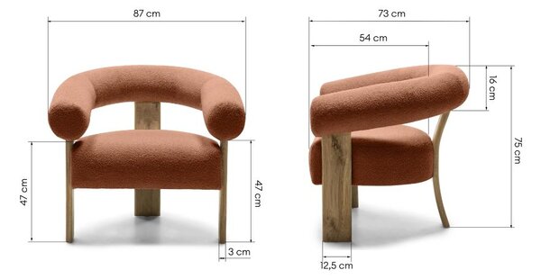Barna design fotel KOKEI, tölgy Now or never 54