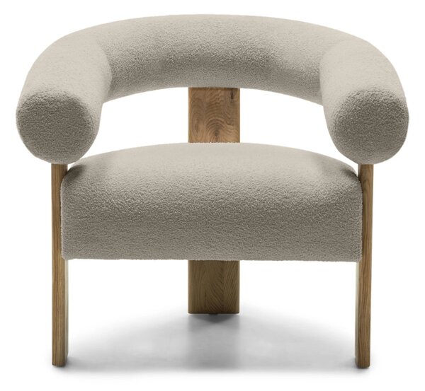Bézs design fotel KOKEI, tölgy Now or never 06